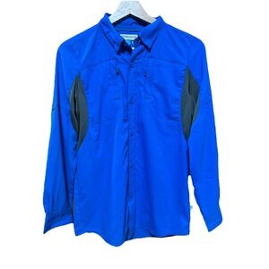 Magellan Outdoors Fish Gear MagWick Shirt Kids' Size XL Blue Vented Long Sleeve‎